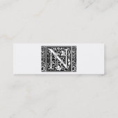Brief N Middeleeuws Monogram Art Nouveau Mini Visitekaartje (Achterkant)