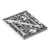 Brief N Middeleeuws Monogram Art Nouveau Notitieblok (Schuin)