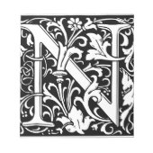 Brief N Middeleeuws Monogram Art Nouveau Notitieblok (Voorkant)