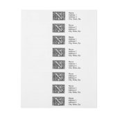 Brief N Middeleeuws Monogram Art Nouveau Omwikkelbaar Adreslabel (Vel)