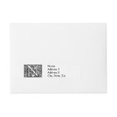 Brief N Middeleeuws Monogram Art Nouveau Omwikkelbaar Adreslabel (Voorkant)