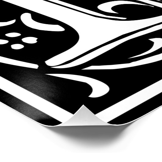 Brief N Middeleeuws Monogram Art Nouveau Poster (Hoek)