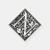 Brief N Middeleeuws Monogram Art Nouveau Servetten (Hoek)