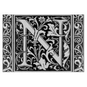 Brief N Middeleeuws Monogram Art Nouveau Snijplank (Voorkant)