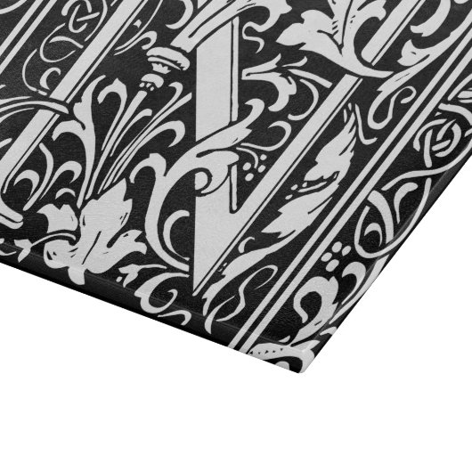 Brief N Middeleeuws Monogram Art Nouveau Snijplank (Hoek)