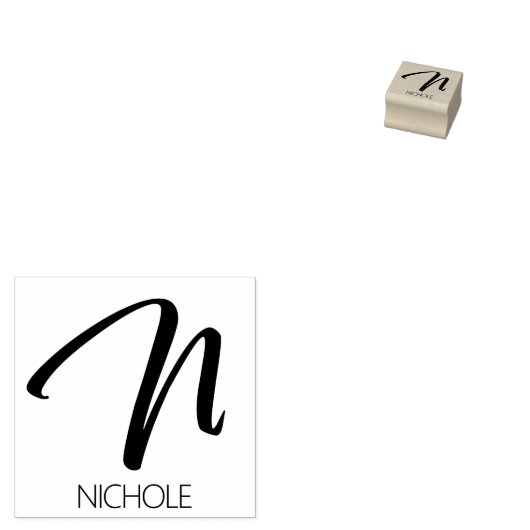 Brief N Monogram Aangepaste rubberen stempel (Gestempeld)