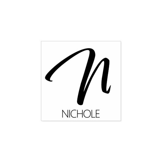 Brief N Monogram Aangepaste rubberen stempel (Afrduk)