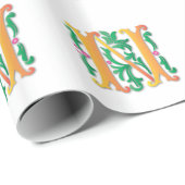 Brief N Monogram Fleur de lis Cadeaupapier (Rol Hoek)