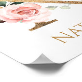 Brief N Monogram roze roze roze roze roze roestvri Poster (Hoek)