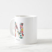 Brief N | Whimsical Floral Letter Monogram I Mok (Voorkant links)