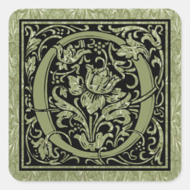Brief O Eerste Letter Monogram Vierkante Sticker