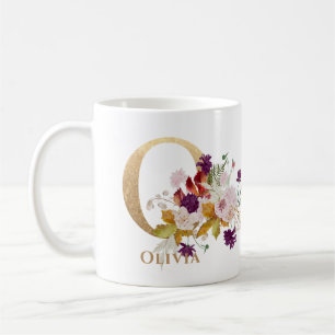 Brief O - Gold Floral Name een vriend van een coll Koffiemok