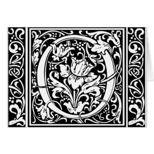 Brief O Middeleeuws Monogram Art Nouveau