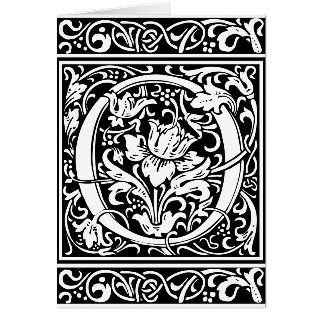 Brief O Middeleeuws Monogram Art Nouveau (Voorkant)