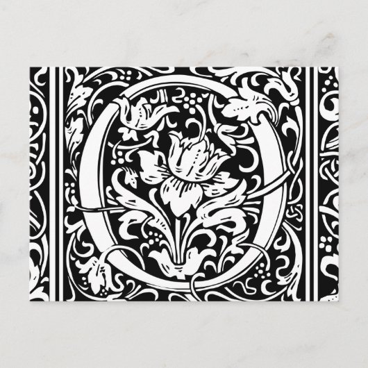 Brief O Middeleeuws Monogram Art Nouveau Briefkaart (Voorkant)