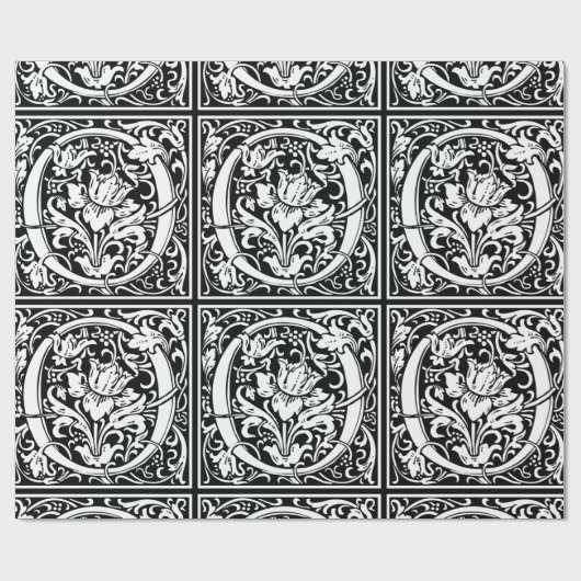 Brief O Middeleeuws Monogram Art Nouveau Cadeaupapier (Vlak)