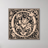 Brief O Middeleeuws Monogram Art Nouveau Canvas Afdruk (Voorkant)