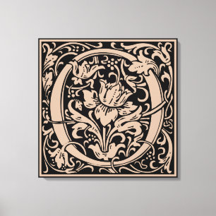 Brief O Middeleeuws Monogram Art Nouveau Canvas Afdruk