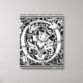 Brief O Middeleeuws Monogram Art Nouveau Canvas Afdruk (Voorkant)