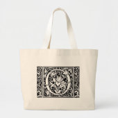 Brief O Middeleeuws Monogram Art Nouveau Grote Tote Bag (Voorkant)