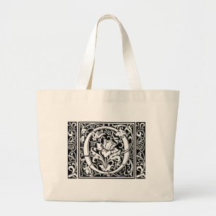 Brief O Middeleeuws Monogram Art Nouveau Grote Tote Bag