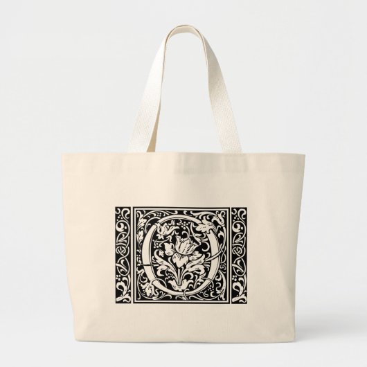 Brief O Middeleeuws Monogram Art Nouveau Grote Tote Bag (Voorkant)