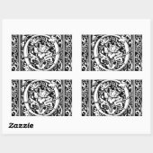 Brief O Middeleeuws Monogram Art Nouveau Rechthoekige Sticker (Vel)