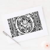 Brief O Middeleeuws Monogram Art Nouveau Rechthoekige Sticker (Envelop)