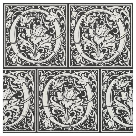 Brief O Middeleeuws Monogram Art Nouveau Stof (Swatch)
