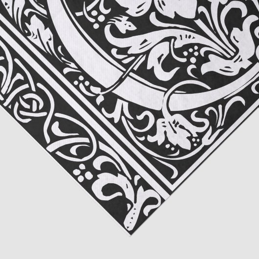 Brief O Middeleeuws Monogram Art Nouveau Tissuepapier (Detail)