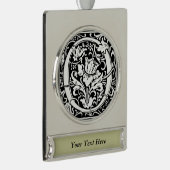 Brief O Middeleeuws Monogram Art Nouveau Verzilverd Banner Ornament (Rechts)