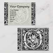 Brief O Middeleeuws Monogram Art Nouveau Visitekaartje (Voorkant / Achterkant)