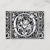Brief O Middeleeuws Monogram Art Nouveau Visitekaartje (Achterkant)