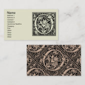 Brief O Middeleeuws Monogram Art Nouveau Visitekaartje (Voorkant / Achterkant)