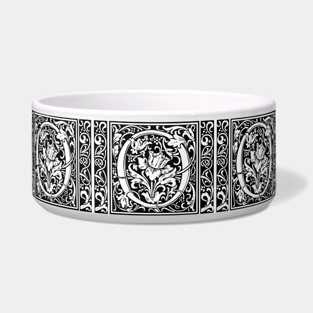 Brief O Middeleeuws Monogram Art Nouveau Voerbakje (Voorkant)