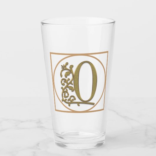 BRIEF O MONOGRAM Beauful Wedding New Home Gift Glas (Voorkant)