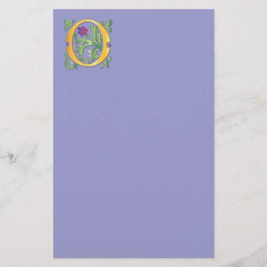 Brief O Monogram Fleur de lis Briefpapier (Voorkant)