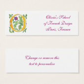 Brief O Monogram Fleur de lis Mini Visitekaartjes (Voorkant /achterkant)