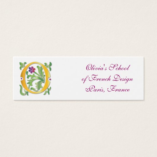 Brief O Monogram Fleur de lis Mini Visitekaartjes (Voorkant)