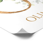 Brief O Monogram wit roos Nursery Poster (Hoek)