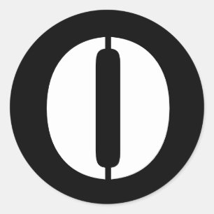 Brief O Stencil Alfabet van Janz Black Ronde Sticker