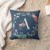 Brief over blauwmonogram dieren in de oceaan kussen (Deken)