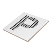 BRIEF P BAR CODE Eerste Initiaal Barcode Patroon Tegeltje (Zijkant)
