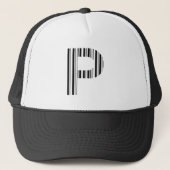 BRIEF P BAR CODE Eerste Initiaal Barcode Patroon Trucker Pet (Voorkant)