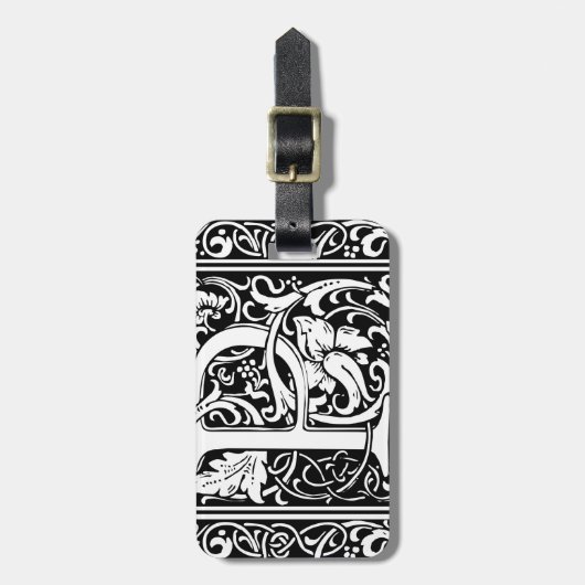 Brief P Middeleeuws Monogram Art Nouveau Bagagelabel (Voorkant verticaal)