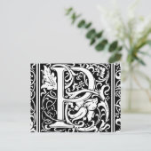 Brief P Middeleeuws Monogram Art Nouveau Briefkaart (Staand voorkant)