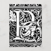 Brief P Middeleeuws Monogram Art Nouveau Briefkaart (Voorkant)