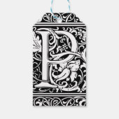 Brief P Middeleeuws Monogram Art Nouveau Cadeaulabel (Voorkant)