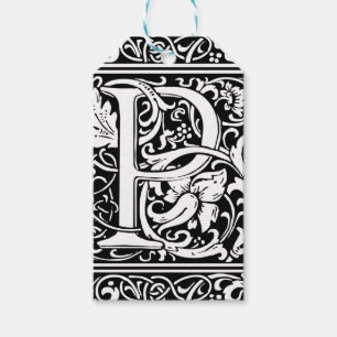 Brief P Middeleeuws Monogram Art Nouveau Cadeaulabel