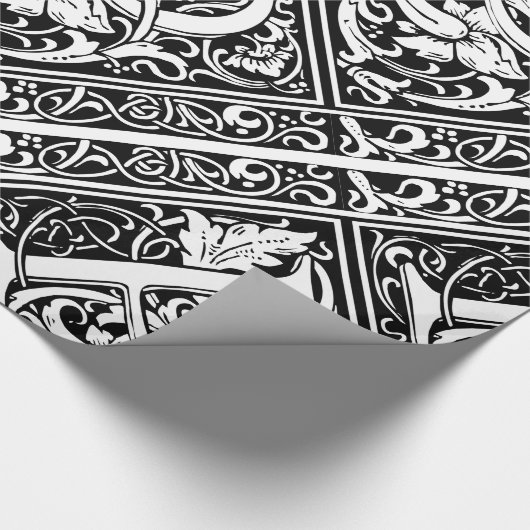 Brief P Middeleeuws Monogram Art Nouveau Cadeaupapier (Hoek)